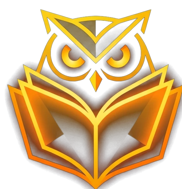 The My Study Buddy owl — a glowing gold owl reading an open book